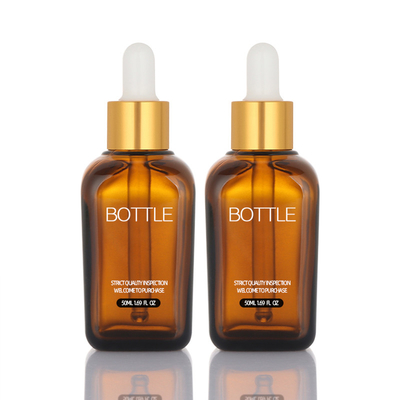 leerer Serum-Behälter-kosmetisches Haar-Öl kundenspezifischer Logo Glass Serum Bottle des Tropfenzähler-50ml
