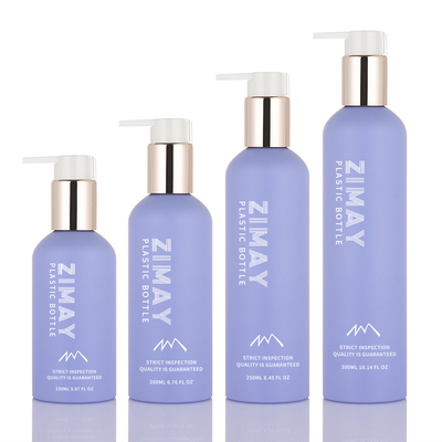 Bereifte freundliche neue Art HAUSTIERES 150ml 200ml 250ml 8 Unze Eco violette Körperwäschelotionsduschgelgoldpumpen-Presseflasche