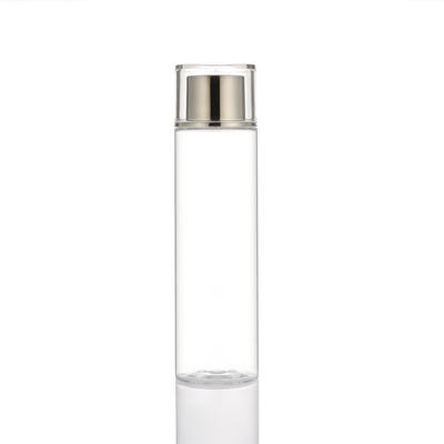 Runde Kunststoff-Flaschen mit Schraubverschluss, PET, leer, Hautpflege-Anzug, transparent