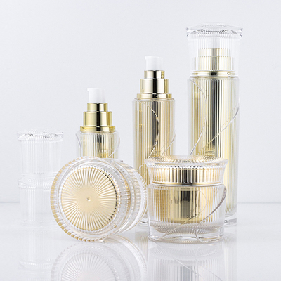 50 g Kosmetikverpackungssets Gold Leere Acryl Pumpflasche Kosmetikglas Anzug