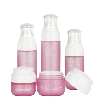 Luxuriöse rosa Hautpflege-Kosmetikverpackungssets Gesichtscreme-Lotionsflaschen 138 ml