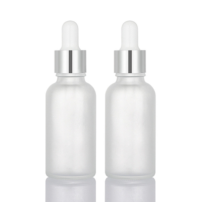 Matte White Glass Essential Oil-Tropfflaschen 30ml mit silberner Kappe