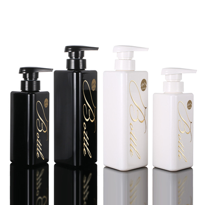 Großhandels-Dreieck-Form 100ml 200ml 300ml bereiten Shampoo-Flaschen Plastikder haustier-Lotions-Behälter-Schwarz-luftlose Pumpen-500ml auf