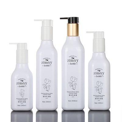 biologisch abbaubare einzigartige Quadrat-kosmetische Luxuslotions-luftlose Goldpumpflasche 200ml 300ml 350ml 400ml