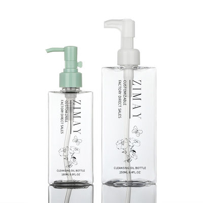 Verpackenbehälter-Shampoo des klaren Öl-180ml und Conditioner-Satz-quadratische Lotions-Pumpflasche Plastik-200ml