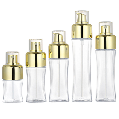 kosmetische Sprühflasche-goldene Plastikpresse-feiner Nebel-Pumpen-Sprüher 50ml 150ml