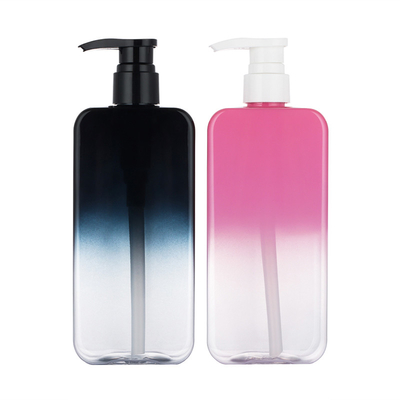 leere klare kosmetische Flasche der Lotions-500ml mit luftlosem Pumpen-Steigungs-Rosa-Schwarzem