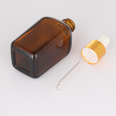 leerer Serum-Behälter-kosmetisches Haar-Öl kundenspezifischer Logo Glass Serum Bottle des Tropfenzähler-50ml