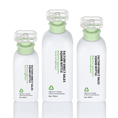 Leere, quadratische, quadratische Spray-Lotion-Flasche, weiße, nachfüllbare Plastikflasche