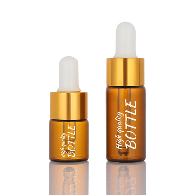Bereifte Flaschen-Amber Dropper Round Face Serum-Flasche 5ml 10ml leere kosmetische