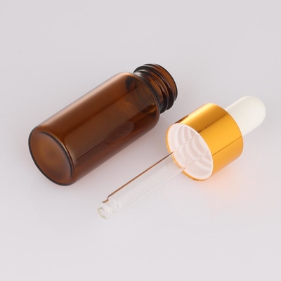Bereifte Flaschen-Amber Dropper Round Face Serum-Flasche 5ml 10ml leere kosmetische