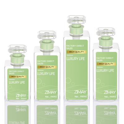 Rechteck-Pumpe leer ringsum flache 300ml 400ml 800ml Shampoo-Flasche des kundenspezifischen Duschöl-