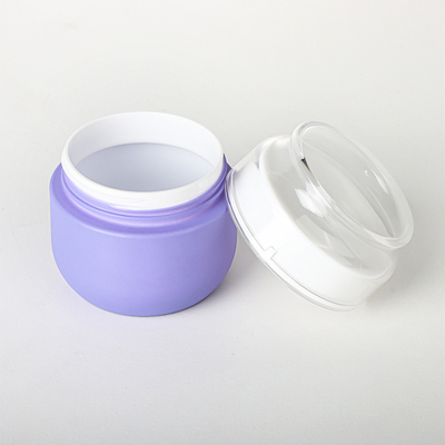 Leere kundenspezifische lila Haarpflege-Spray-Plastikkosmetik-Verpackungsflasche und Gläser-Sets