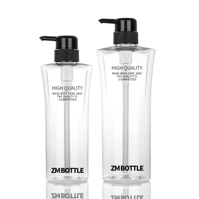 Schwarz-Pumpe transparente der Zylinder-Runden-kosmetische Lotions-Flaschen-400ML 600ML