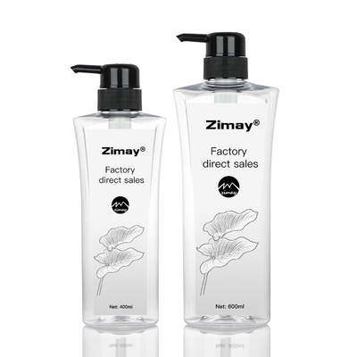 Schwarz-Pumpe transparente der Zylinder-Runden-kosmetische Lotions-Flaschen-400ML 600ML