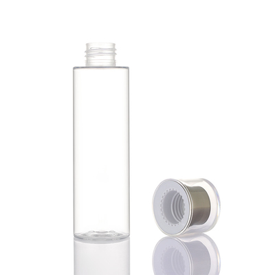 Runde Kunststoff-Flaschen mit Schraubverschluss, PET, leer, Hautpflege-Anzug, transparent
