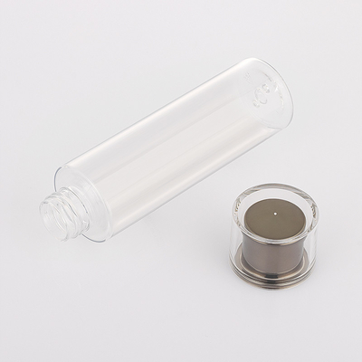 Runde Kunststoff-Flaschen mit Schraubverschluss, PET, leer, Hautpflege-Anzug, transparent