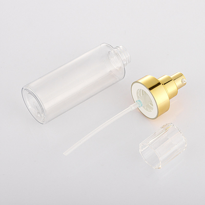 Fabrikpreis hochwertige transparente Goldpumpe Lotion Körperreiniger leere Flasche