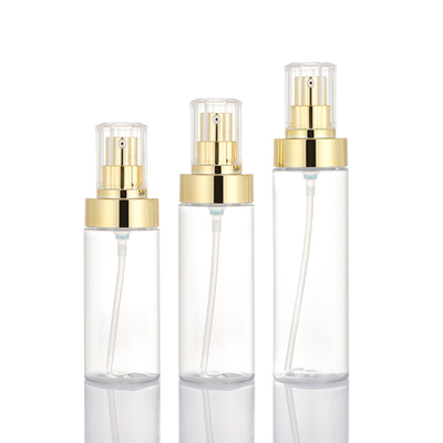 Fabrikpreis hochwertige transparente Goldpumpe Lotion Körperreiniger leere Flasche