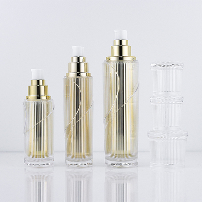 50 g Kosmetikverpackungssets Gold Leere Acryl Pumpflasche Kosmetikglas Anzug