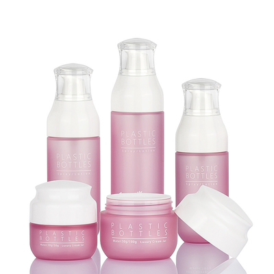 Luxuriöse rosa Hautpflege-Kosmetikverpackungssets Gesichtscreme-Lotionsflaschen 138 ml