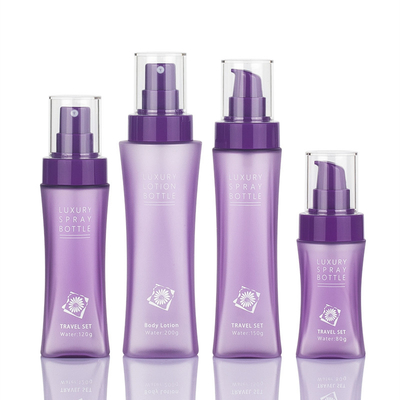 Matte Purple Clear Plastic Frosted-Runden-kosmetische Lotions-Flasche mit Druckpumpe