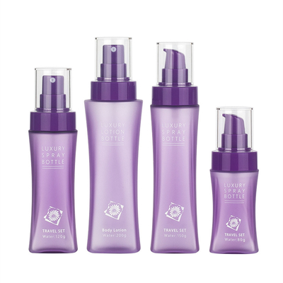 Matte Purple Clear Plastic Frosted-Runden-kosmetische Lotions-Flasche mit Druckpumpe