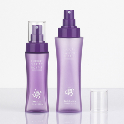 Matte Purple Clear Plastic Frosted-Runden-kosmetische Lotions-Flasche mit Druckpumpe