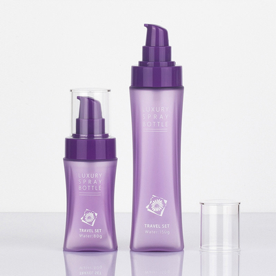 Matte Purple Clear Plastic Frosted-Runden-kosmetische Lotions-Flasche mit Druckpumpe