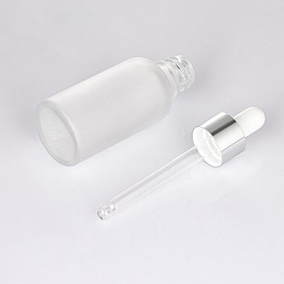 Matte White Glass Essential Oil-Tropfflaschen 30ml mit silberner Kappe