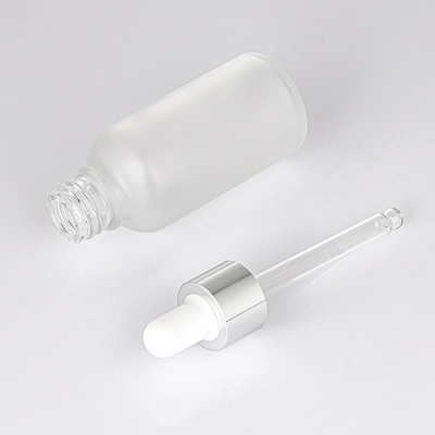 Matte White Glass Essential Oil-Tropfflaschen 30ml mit silberner Kappe