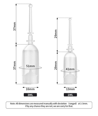 Transparente 2 ml-Serum-Phiolen, luftloses kosmetisches Serum füllt Siebdruck ab