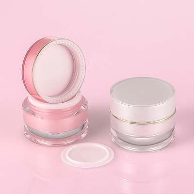 Rosa Luxuskörper-Butterverpackencremetiegel Skincare scheuern sich mit Überwurfmutter-Gold Rim Cosmetic Container