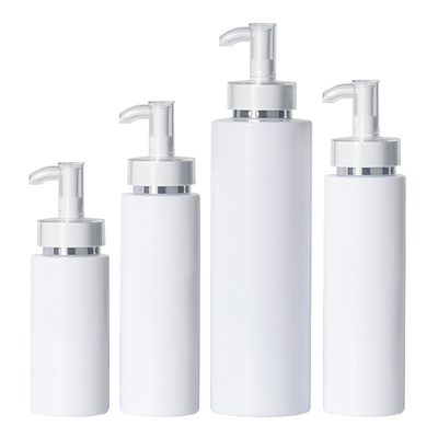 Luxus-weiße runde leere Conditioner-Dusche 250ml 500ml gelatieren Kunststoffgehäuse-Goldhdpe-Shampoo-Flasche