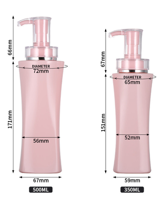 Leeres 350ml 500-ml-Luxuskörper-Lotions-Verpackenduschgel-Behälter-Rosa-Shampoo-Flaschen