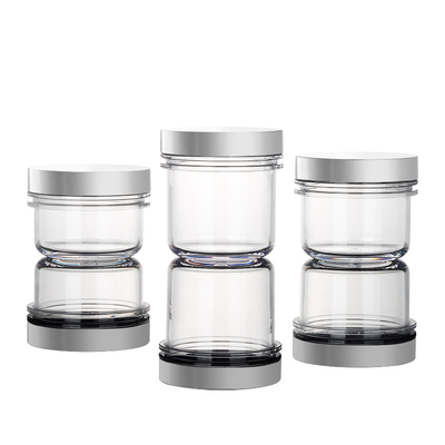 leere Plastikgläser 50ml mit Deckeln, transparente Plastikschönheits-Behälter