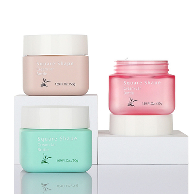Nahrungsmittelgrad-leere Gesichts-Creme-Behälter-doppel-wandiges Quadrat 50g