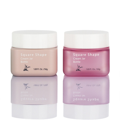 Nahrungsmittelgrad-leere Gesichts-Creme-Behälter-doppel-wandiges Quadrat 50g