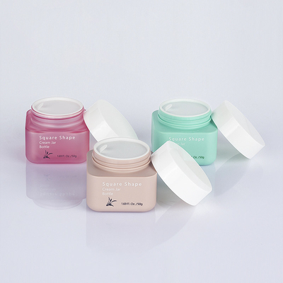 Nahrungsmittelgrad-leere Gesichts-Creme-Behälter-doppel-wandiges Quadrat 50g