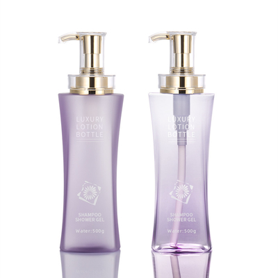 Großhandels-Haustier-leeres transparentes Plastikshampoo 350ml 500ml füllt kosmetischen Goldpumpen-Lotions-Luxusbehälter ab