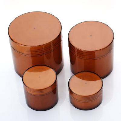 Leere 4-Unze-kosmetische Plastikgläser mit Deckeln Amber Color Wide Mouth